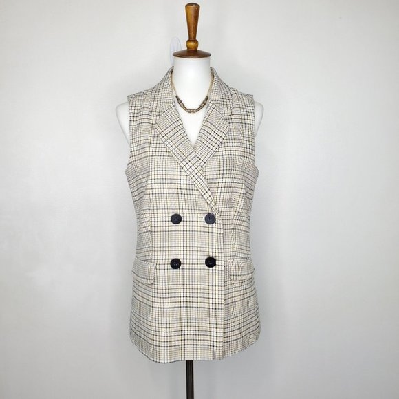 Sanctuary Modern Plaid Lonny Vest Preppy Career Light Academia NEW NWT Size S - Picture 1 of 13